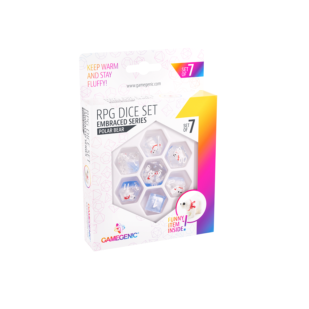 DICE Embraced Polar Bear RPG Dice Set 7pcs