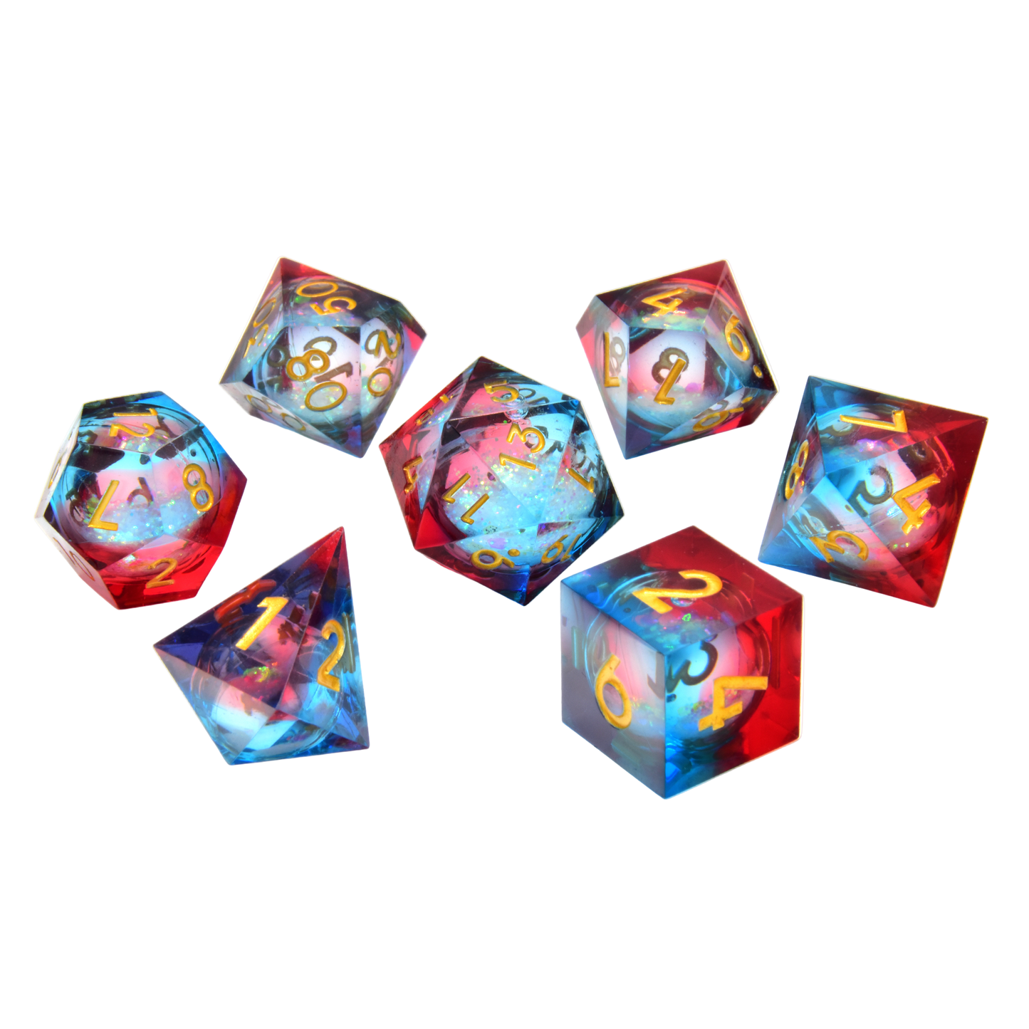 Fire and Ice Liquid Core RPG Dice Set