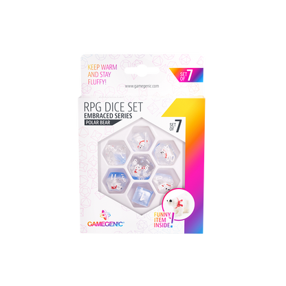 DICE Embraced Polar Bear RPG Dice Set 7pcs