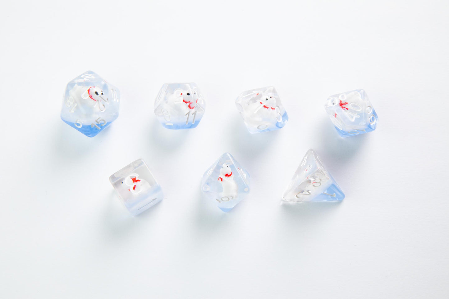 DICE Embraced Polar Bear RPG Dice Set 7pcs