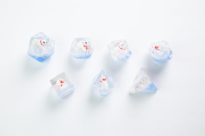DICE Embraced Polar Bear RPG Dice Set 7pcs