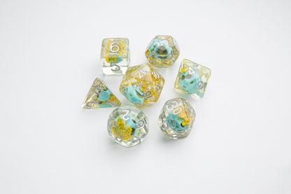 DICE Embraced Green Skull RPG Dice Set 7pcs