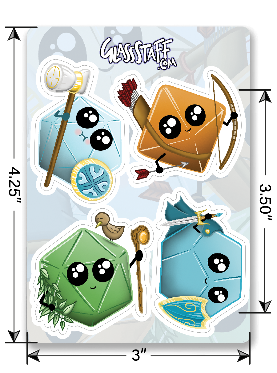 Kawaii Dice Sticker Pack