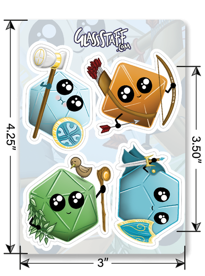 Kawaii Dice Sticker Pack