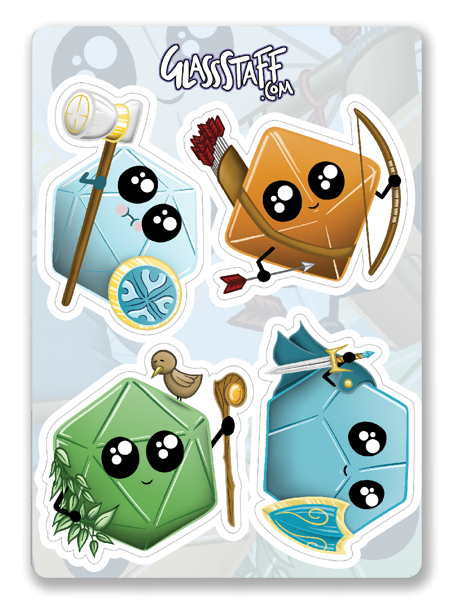 Kawaii Dice Sticker Pack