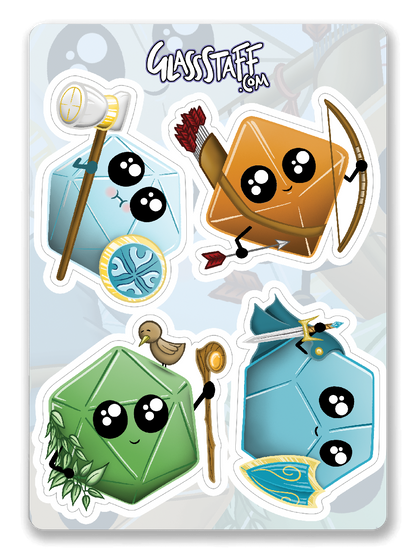 Kawaii Dice Sticker Pack