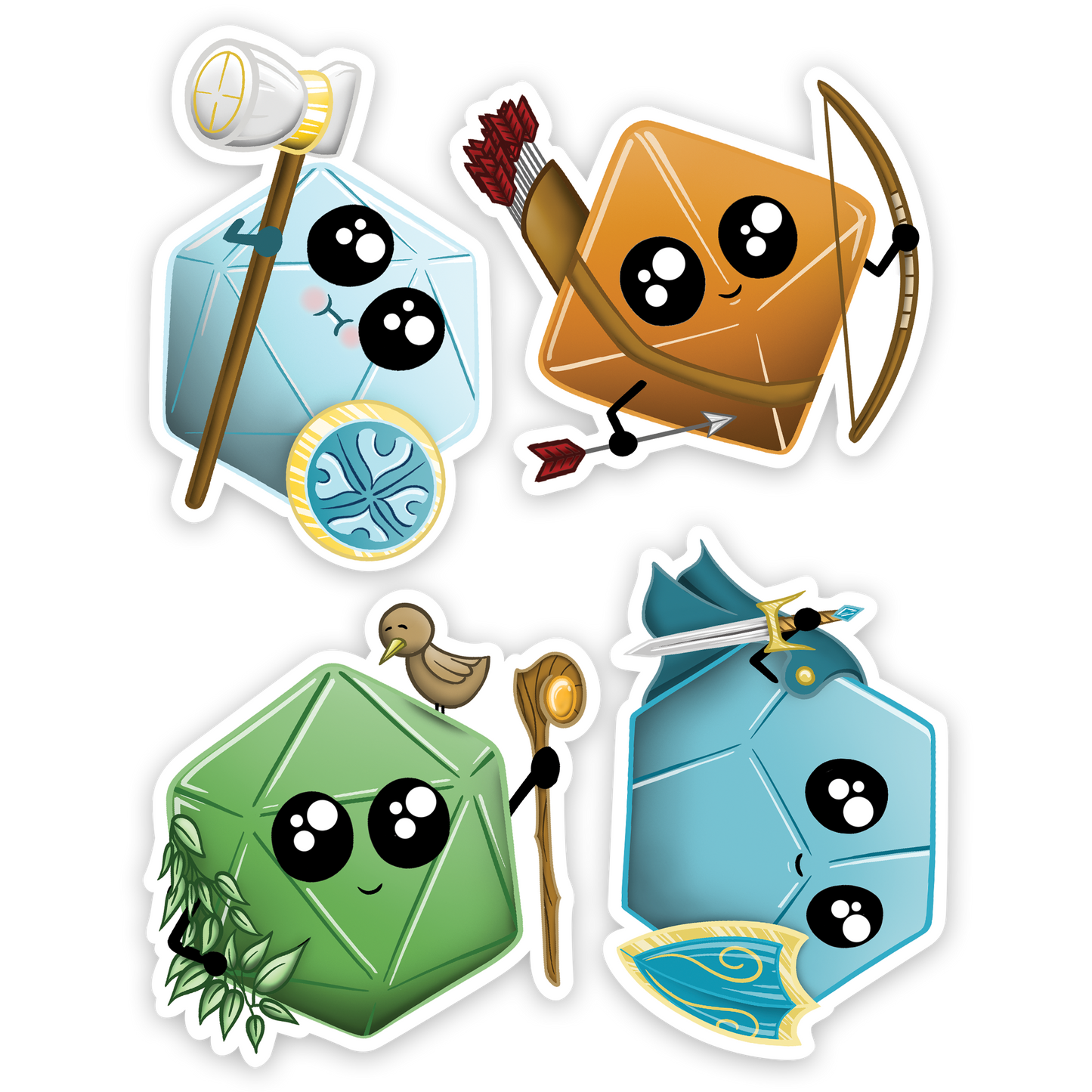 Kawaii Dice Sticker Pack