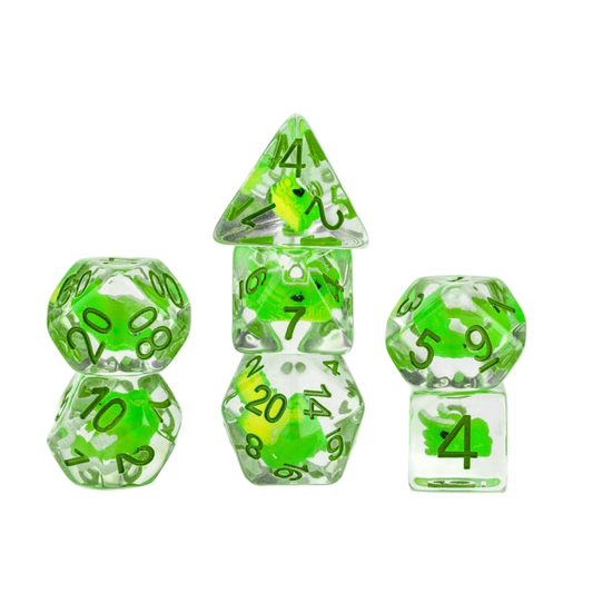 Dragon Storm Inclusion Dice Set Green Dragon (7)